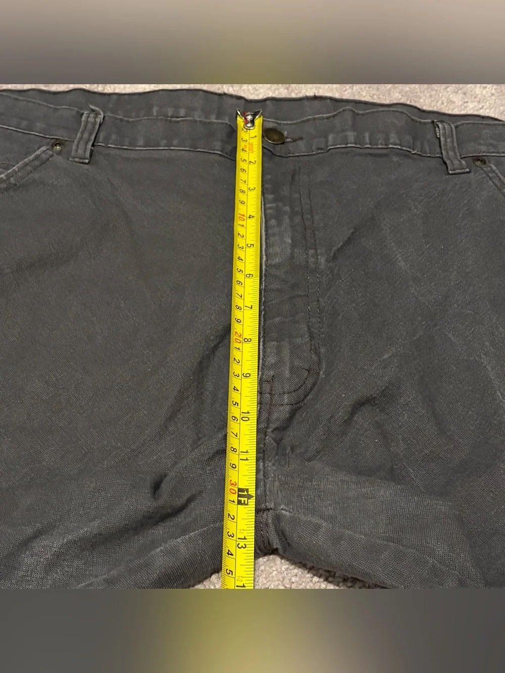 Genuine Dickies Mens Dark Gray Carpenter Straight Jeans Sz 40x32 Measured 40x30